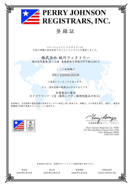 ISO22000:2018 Certification